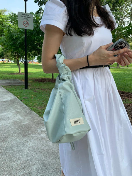 Diff Soft Vegan Leather Bag - Mint Gray